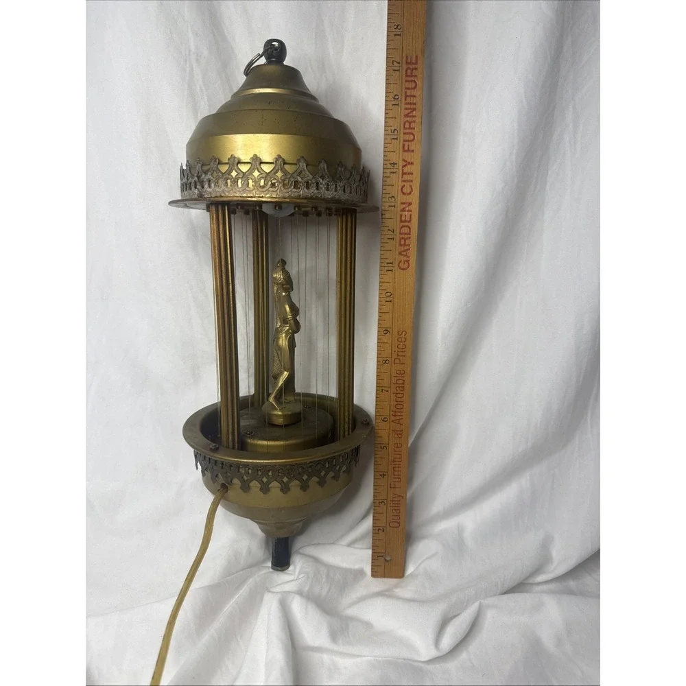 Vintage Gold Greek Goddess Hanging Oil Rain Drip Lamp Working 16